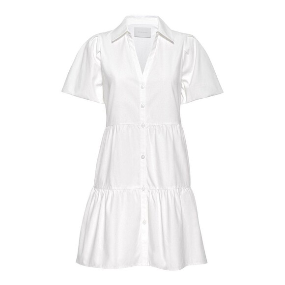 Brochu Walker Womens The Havana Mini Dress Tiered Button Front Ivory Size XS - Picture 1 of 7